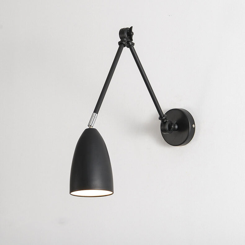 Frendorf | Flexiron Retro Industrial Schwenkarm Wandleuchte | Rotierbar & Ausziehbar | 1-Licht Design | Eisen-Lampe für Arbeits- & Wohnräume