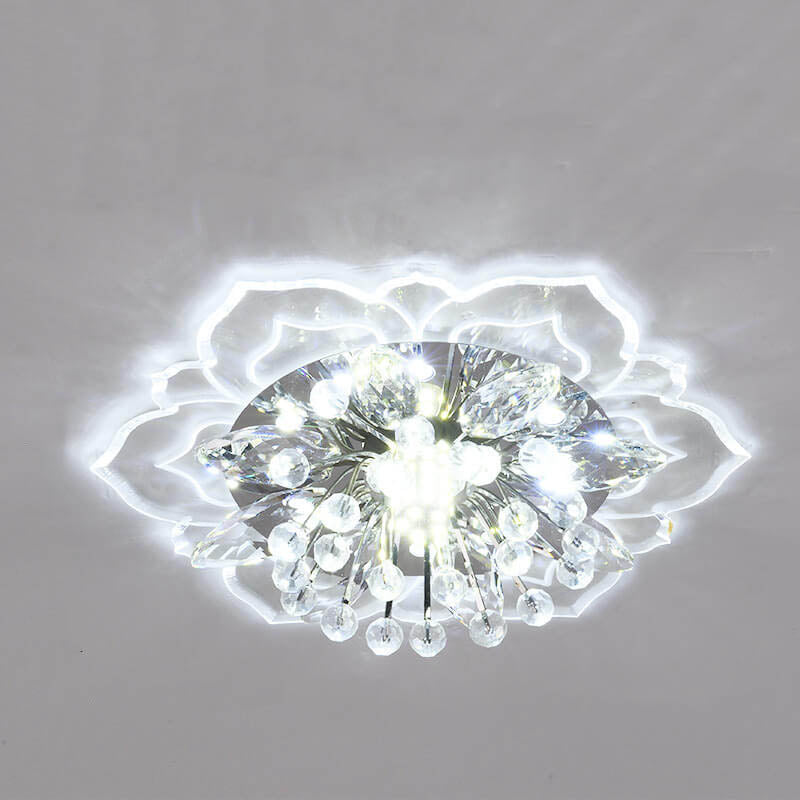 Frendorf | GlowPetal LED Kristall Deckenleuchte | Blumenförmig | Modernes Design | Energiesparend | Dekorative Beleuchtung