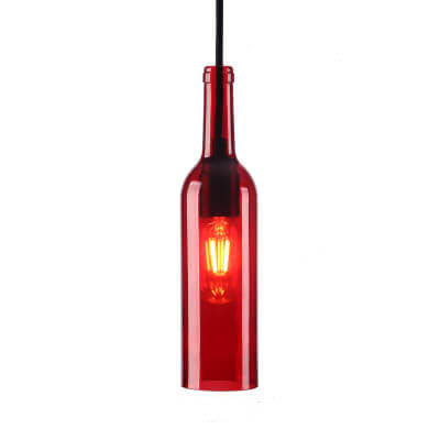 Frendorf | VinoLux Antik Glas Pendelleuchte | Weinflaschen Design | Vintage Beleuchtung für Esszimmer & Küche