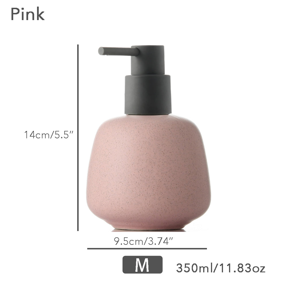 Keramischer Seifenspender, Flüssigkeitsbadflasche, einfaches Design, nachfüllbare wiederverwendbare Lotionpumpe für Badezimmer Küche, 350ml/11,83oz