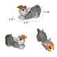 Frendorf | SolarPurr Gartenleuchte | LED-Katzenfigur mit Schmetterling | Solarbetrieben | Wetterfest | Dekoration für Außenbereiche