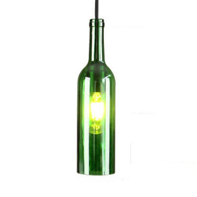Frendorf | VinoLux Antik Glas Pendelleuchte | Weinflaschen Design | Vintage Beleuchtung für Esszimmer & Küche