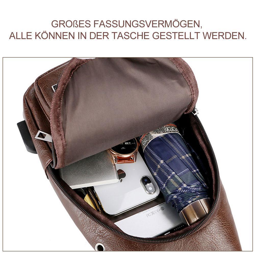 Frendorf | Schultertasche Crossbodytasche für Herren mit USB-Ladeanschluss