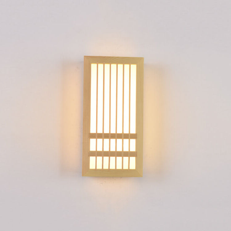 Frendorf | ZenWood Minimalist Japanische Wandlampe | Rechteckiges Design | LED 1-Licht | Warmes und Weißes Licht | Deko für Zuhause