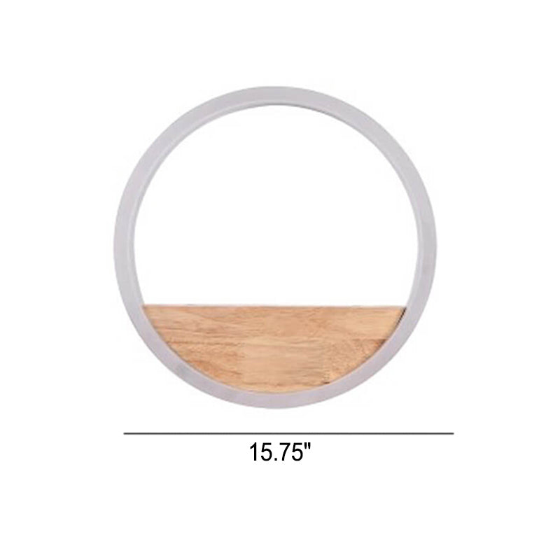 Frendorf | Lumoshelf LED Wandleuchte | Massivholz mit Ablage | Runde Wandlampe | Warm- & Weißlicht