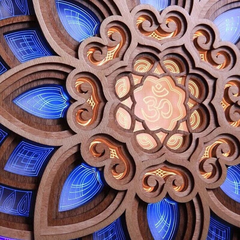 Frendorf | Handgefertigte Mandala Wandleuchte aus Holz