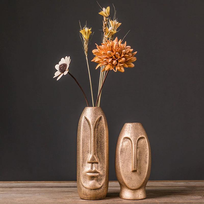 Frendorf | VaseMuse Abstrakte Keramikvase mit Gesichtsdesign | Modernes Deko-Highlight | Zeitlos & Elegant
