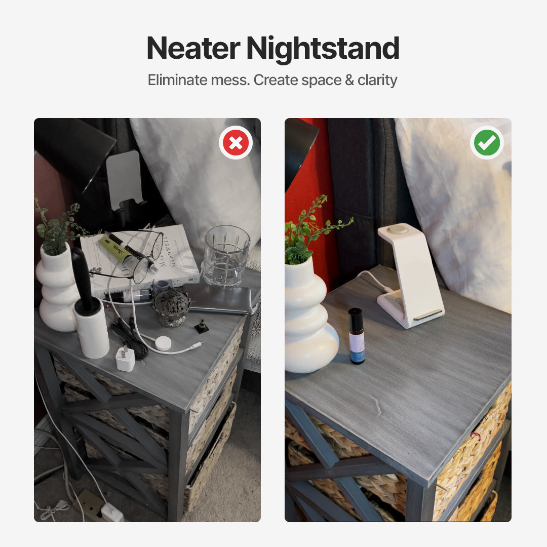 Frendorf | 3-in-1 Wireless Charging Station | Apple, Samsung, Uhr, AirPods | Schnelllade-Lösung