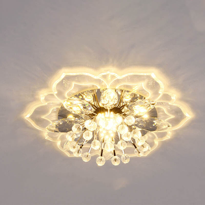 Frendorf | GlowPetal LED Kristall Deckenleuchte | Blumenförmig | Modernes Design | Energiesparend | Dekorative Beleuchtung
