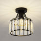 Frendorf | LustraVive Kristall-Deckenleuchte | Modernes Kuppeldesign | 1-Licht Semi-Flush Mount | Zeitlose Eleganz für Ihr Zuhause