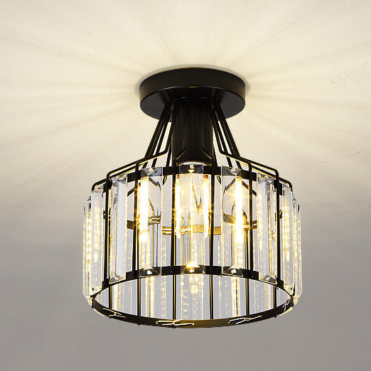 Frendorf | LustraVive Kristall-Deckenleuchte | Modernes Kuppeldesign | 1-Licht Semi-Flush Mount | Zeitlose Eleganz für Ihr Zuhause