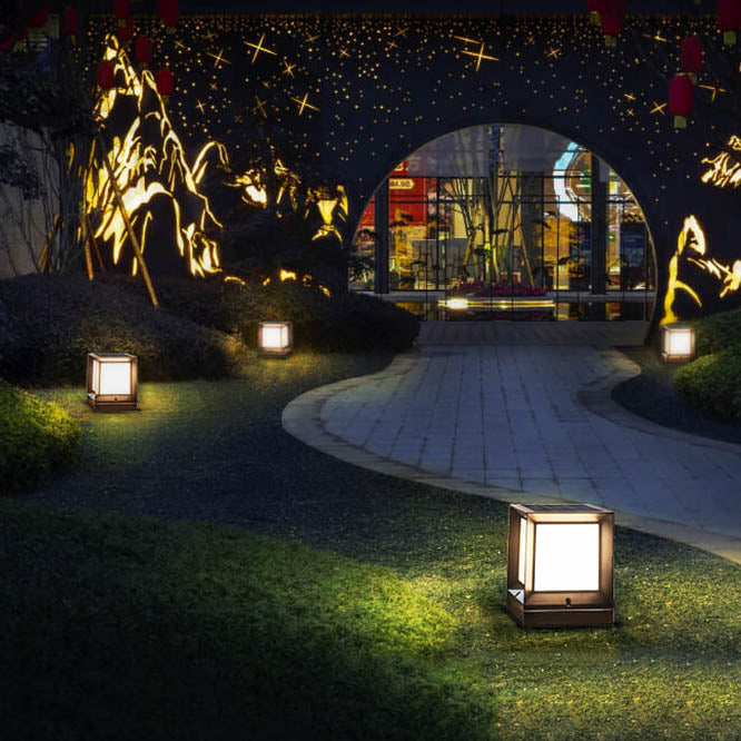 Frendorf | LumeEdge LED Solarleuchte | Quadratisches Design | Wasserdicht | Außenbeleuchtung für Rasen & Zaun | Verschiedene Größen
