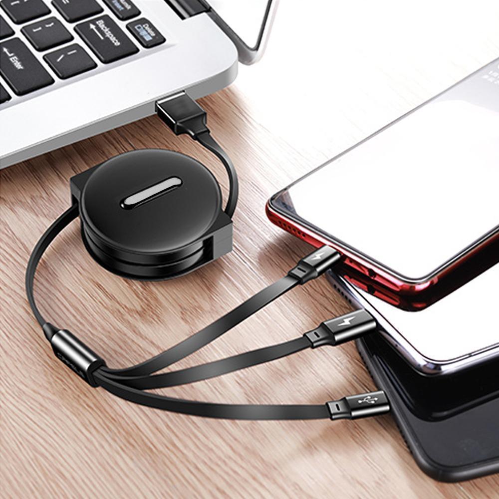 Frendorf | 3-1 Verlängerbares Ladekabel für IOS, Micro und Type-c