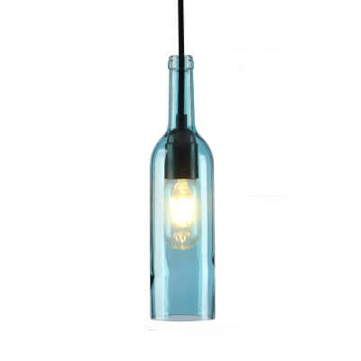 Frendorf | VinoLux Antik Glas Pendelleuchte | Weinflaschen Design | Vintage Beleuchtung für Esszimmer & Küche
