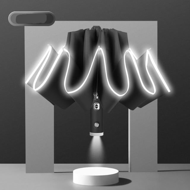 Frendorf | Automatischer Umkehr-LED-Licht faltbarer Regenschirm