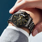 Frendorf | Luxus Gold Drei-Augen Chronograph Zifferblatt Automatische Mechanische Uhr