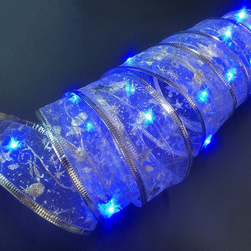 Frendorf | RibbonLustre LED Lichterkette | Weihnachtsbaum-Deko | Geschenkband-Design | Farbige & Warmweiße Beleuchtung