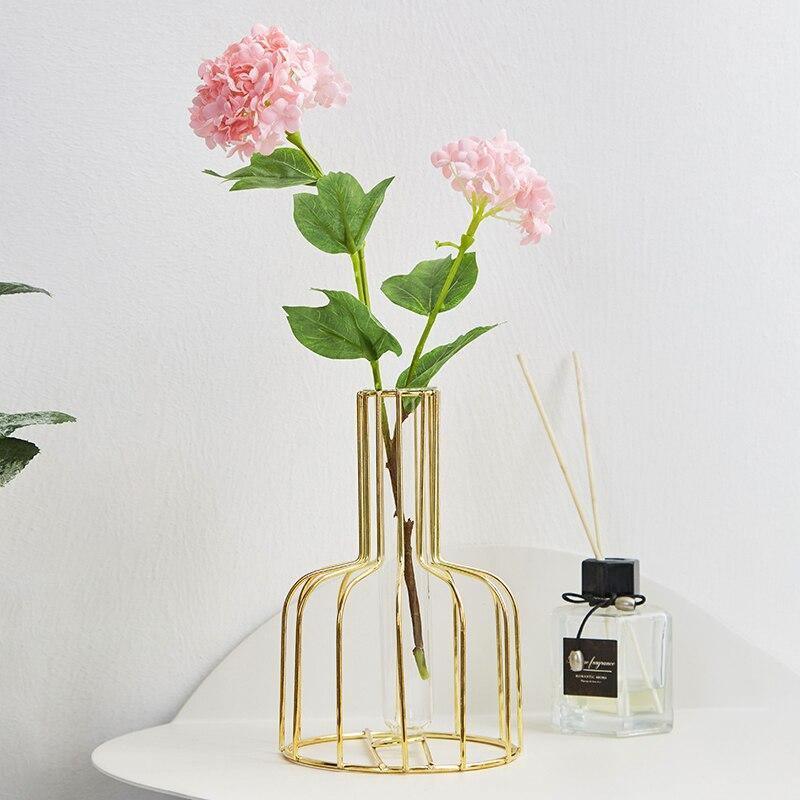 Frendorf | VaseTech Testrohr-Vase mit Metallständer | Modernes Design | Minimalistische Dekoration für Zuhause & Büro