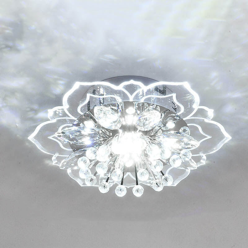 Frendorf | GlowPetal LED Kristall Deckenleuchte | Blumenförmig | Modernes Design | Energiesparend | Dekorative Beleuchtung