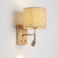 Frendorf | WoodenGlow Wandlampe | Moderner Stoffschirm & Holzsockel | Elegante Wandbeleuchtung | Verschiedene Optionen