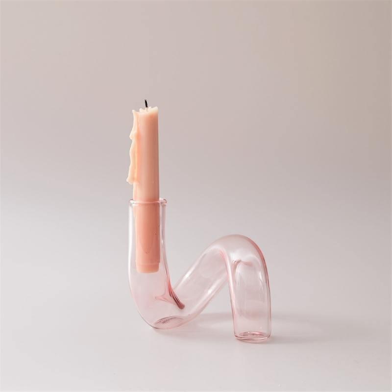 Frendorf | Rosivina Pink Glas Kerzenhalter & Vasen Set | Elegantes Design | Vielseitige Tischdekoration