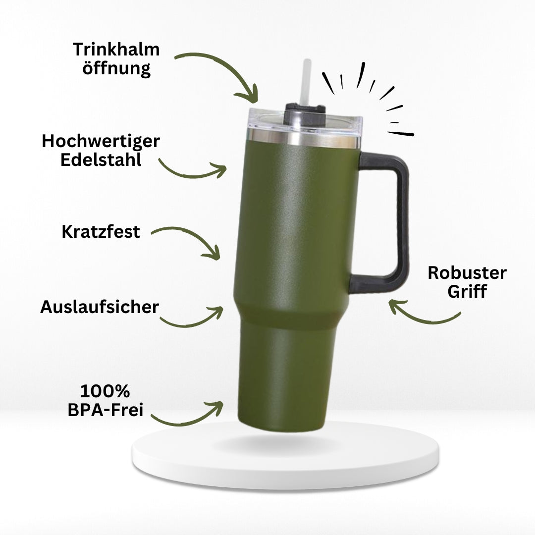 Frendorf | Mobile Thermo Tasse mit Strohhalm