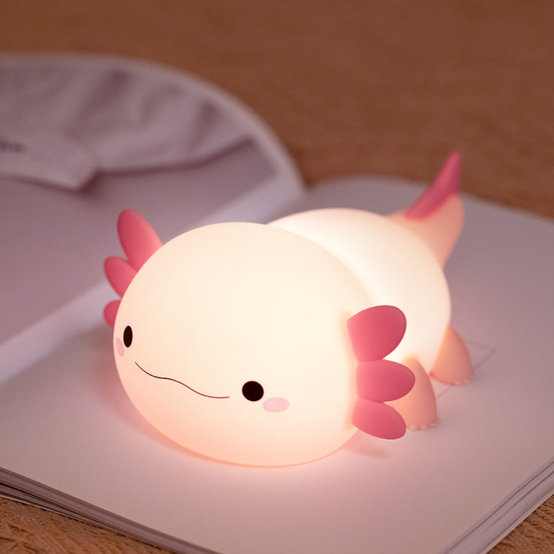 Axolotl Squishy Silikon LED Nachttischlampe - Perfektes Geschenk für Kinder und Mädchen