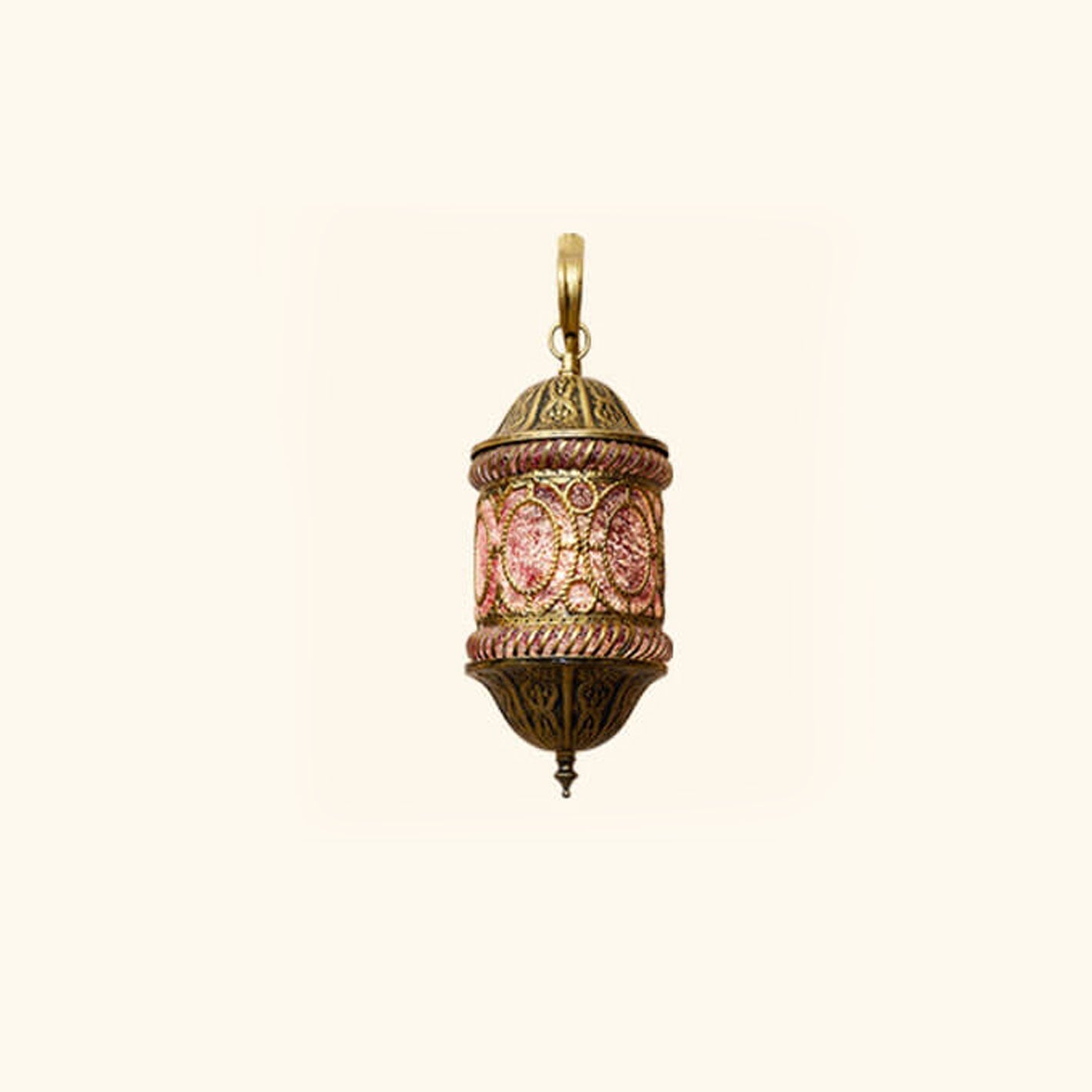 Frendorf | ZyraGlow Wandleuchte | Südostasiatisches Hohlmetall-Design | 1-flammige Lampe in Rosa