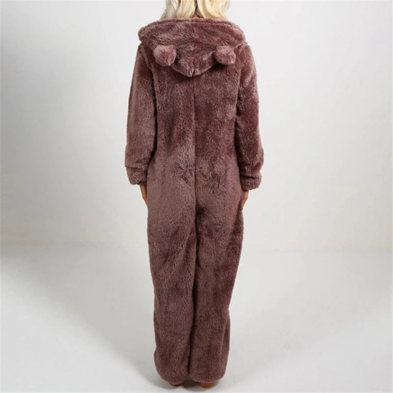 Frendorf | Plüsch-Fleece-Strampler, einteiliger Pyjama für Damen