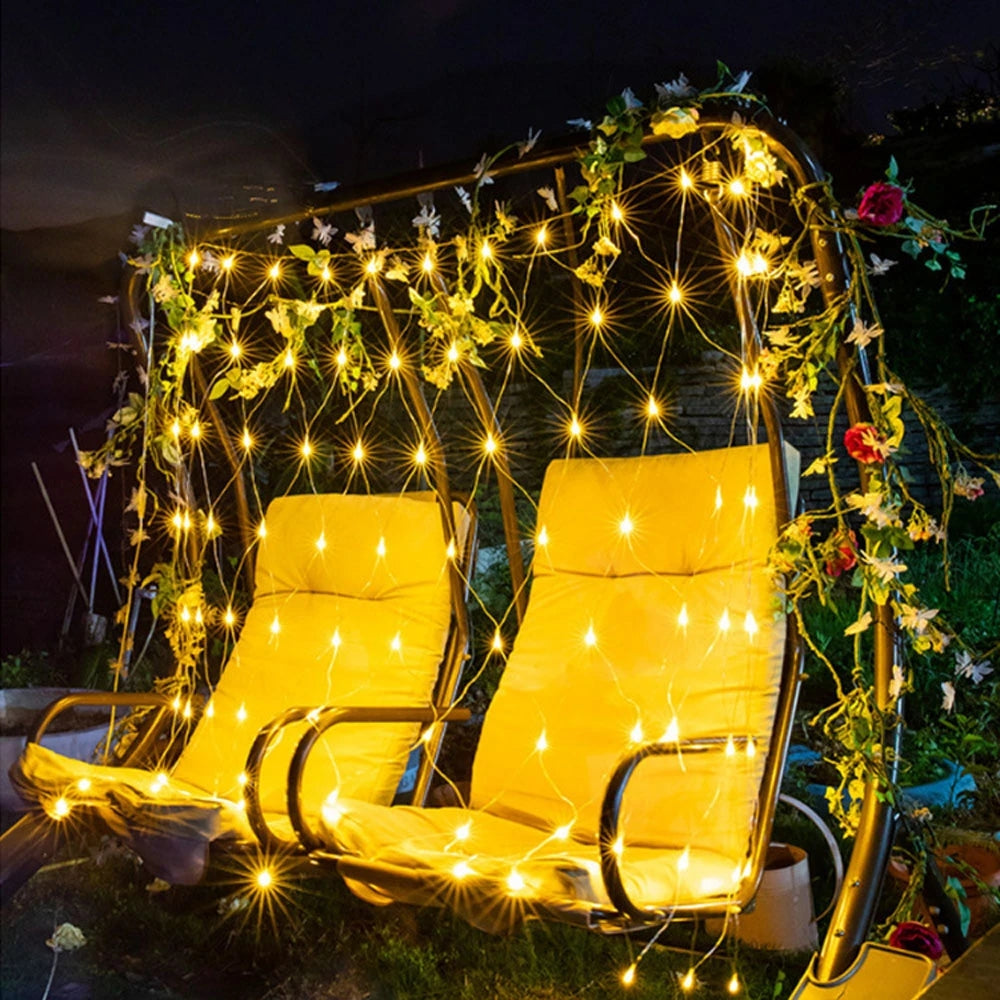 Lumora Solar LED-Netzlichter - 96 Warmweiße LEDs für festliche Außen dekor