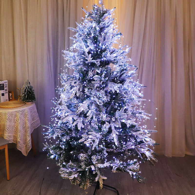 Quntis LED Stern Weihnachtsbaum Lichterkette – 50m (164ft) Dunkelgrün Kupferdraht mit Fernbedienung, Steckdose wasserdichte Lichter für Außen Weihnachtsdeko