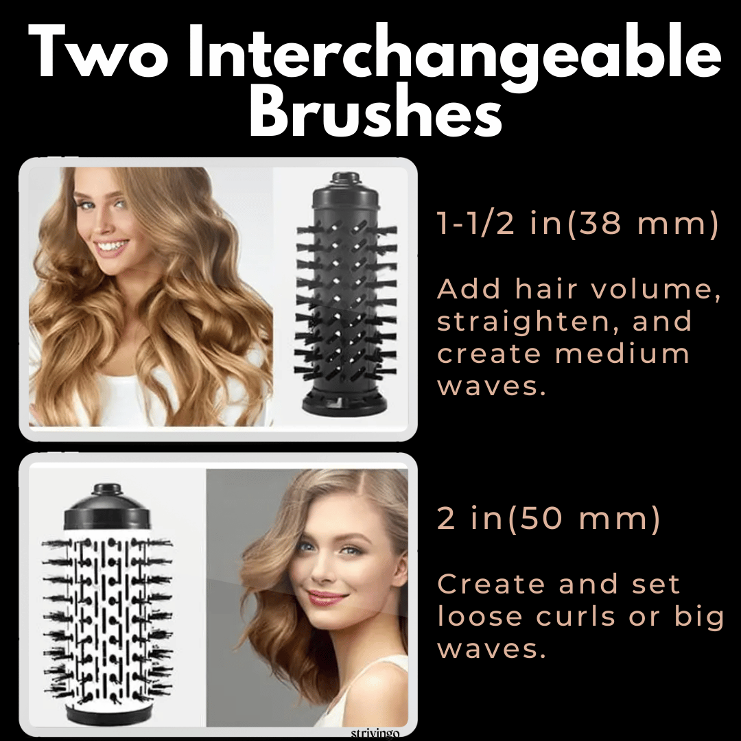 Frendorf | 3-in-1 Rotierender Haartrockner und Styler mit einstellbarer Temperatur für mühelose Locken und Wellen