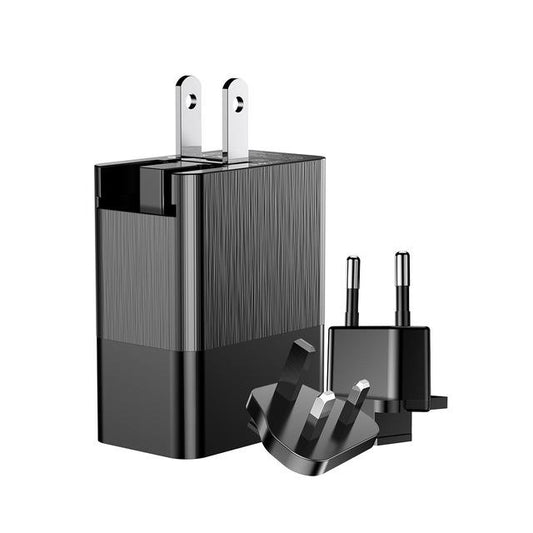 Frendorf | 3-in-1 & 3-Port Austauschbarer USB-Adapter, der mit allen Steckdosen funktioniert