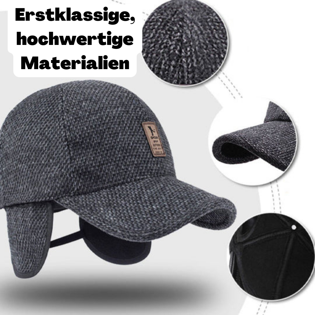 Frendorf Winter Baseball Cap | Warme Herren-Mütze mit einklappbaren Ohrenschützern (Verstellbar 57-61cm)
