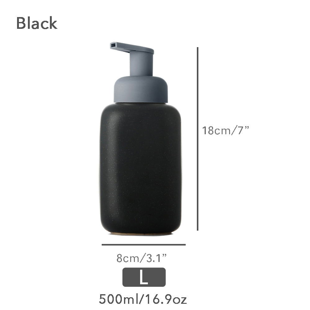 Minz Keramischer Seifenspender, Schäumende Pumpe Badezimmerflasche, Einfaches Design, Nachfüllbare Wiederverwendbare Lotionpumpe für Badezimmer Küche, 500ml/16.9oz