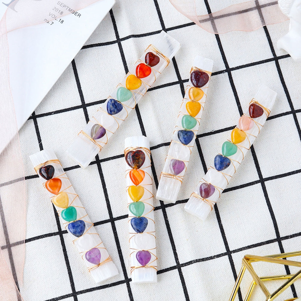 Frendorf | SoulPurity Selenit Riegel zur Chakra-Reinigung | Kristalltherapie | Energetische Reinigung | Spirituelles Werkzeug