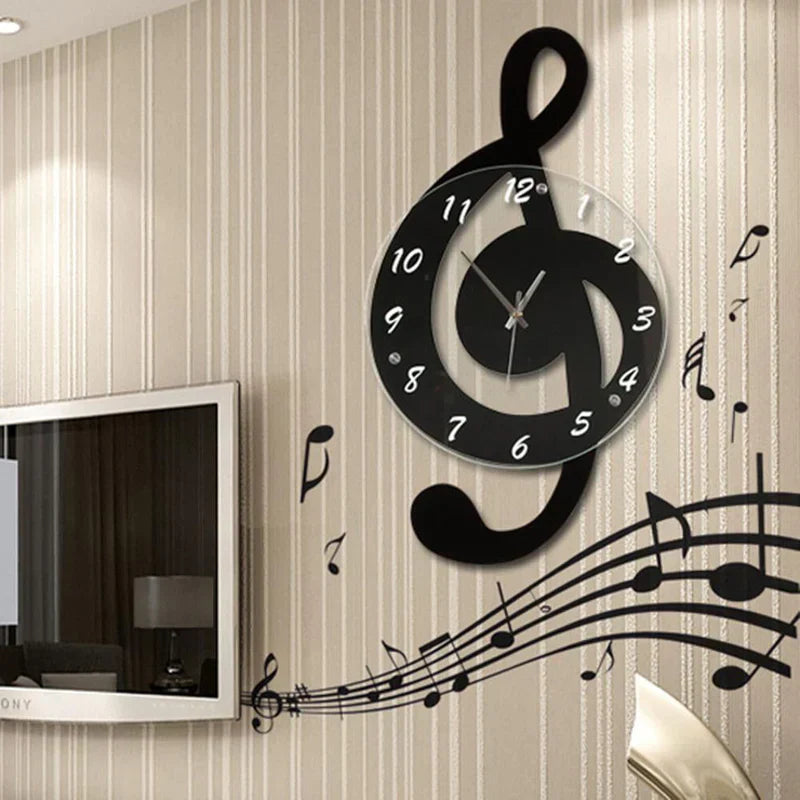 Frendorf | MelodyTime Künstlerische Wanduhr – Musikalisches G-Schlüssel-Design für modernes Interieur