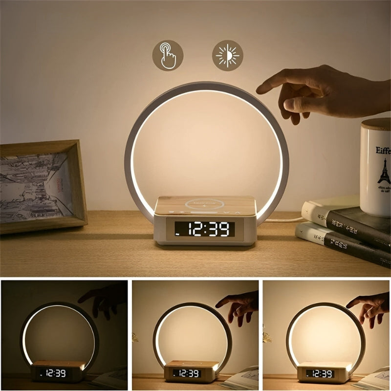 Frendorf | Smart Beleuchtung Tischlampe mit kabellosem Ladegerät und Alarmfunktion