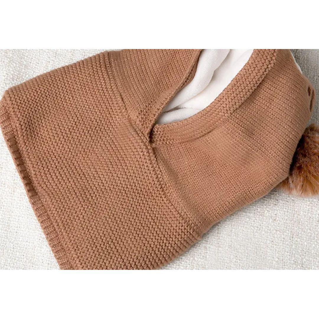 Frendorf | Baby Wintermütze mit Ohren – Warme Strickmütze mit Fleecefutter und Tiermotiv