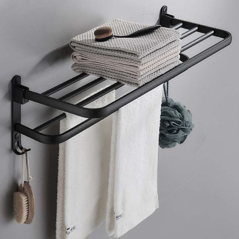 Frendorf | Einfache Organizer Badezimmer Aluminium Faltbarer Handtuchhalter