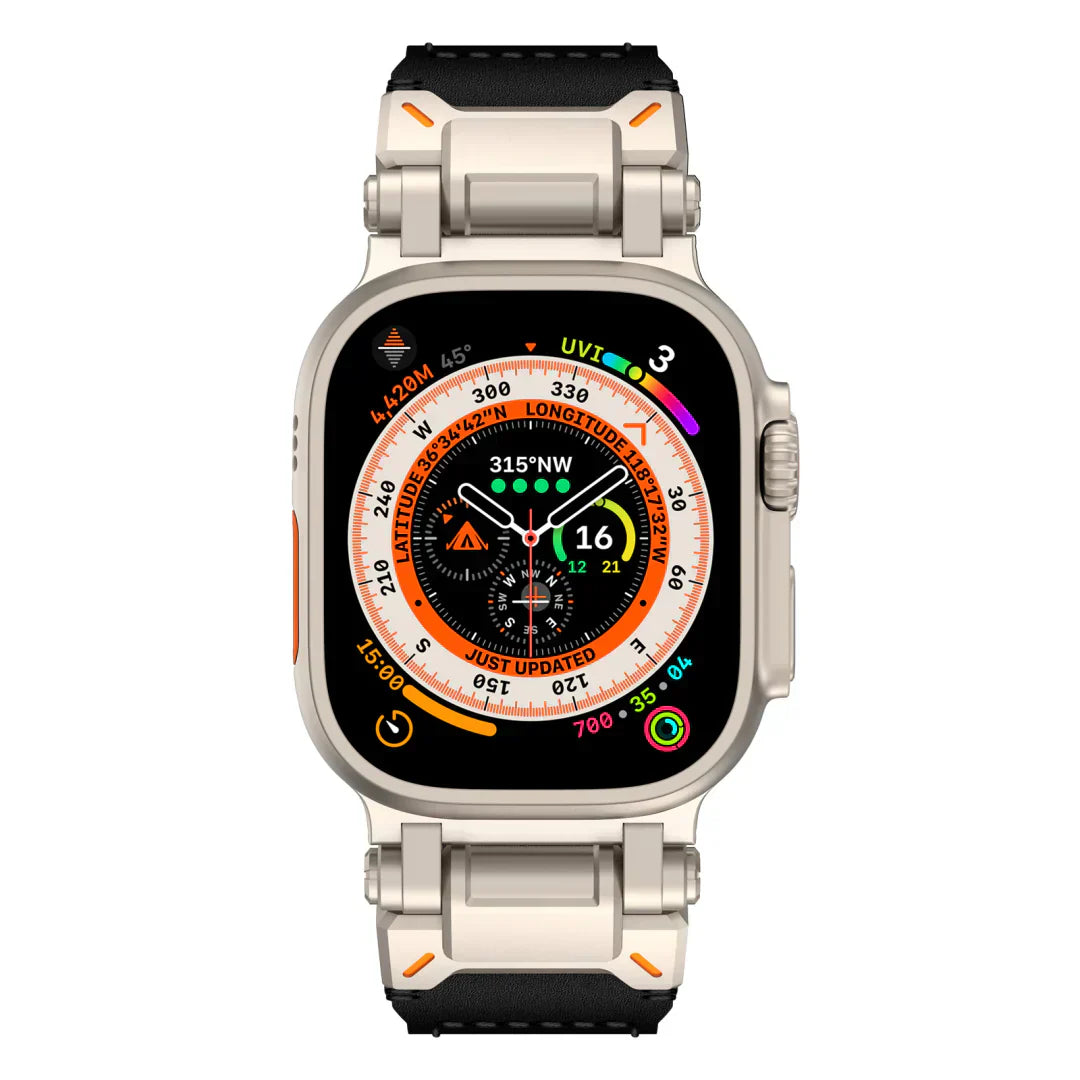 Frendorf | Neues Titan-Metallkopf-Lederarmband für die Apple Watch
