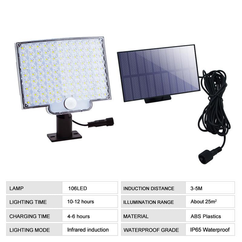 Frendorf | 106 LED Solar Außenleuchte mit Bewegungsmelder