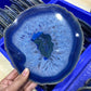Blaue Achat-Kristallscheibe