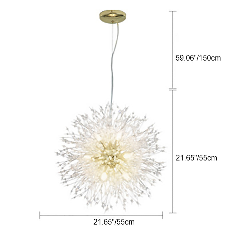 Zeitgenössische kreative Hardware Kristallperlen dekorieren Löwenzahn-Design 8/9/12-Licht Kronleuchter für das Wohnzimmer