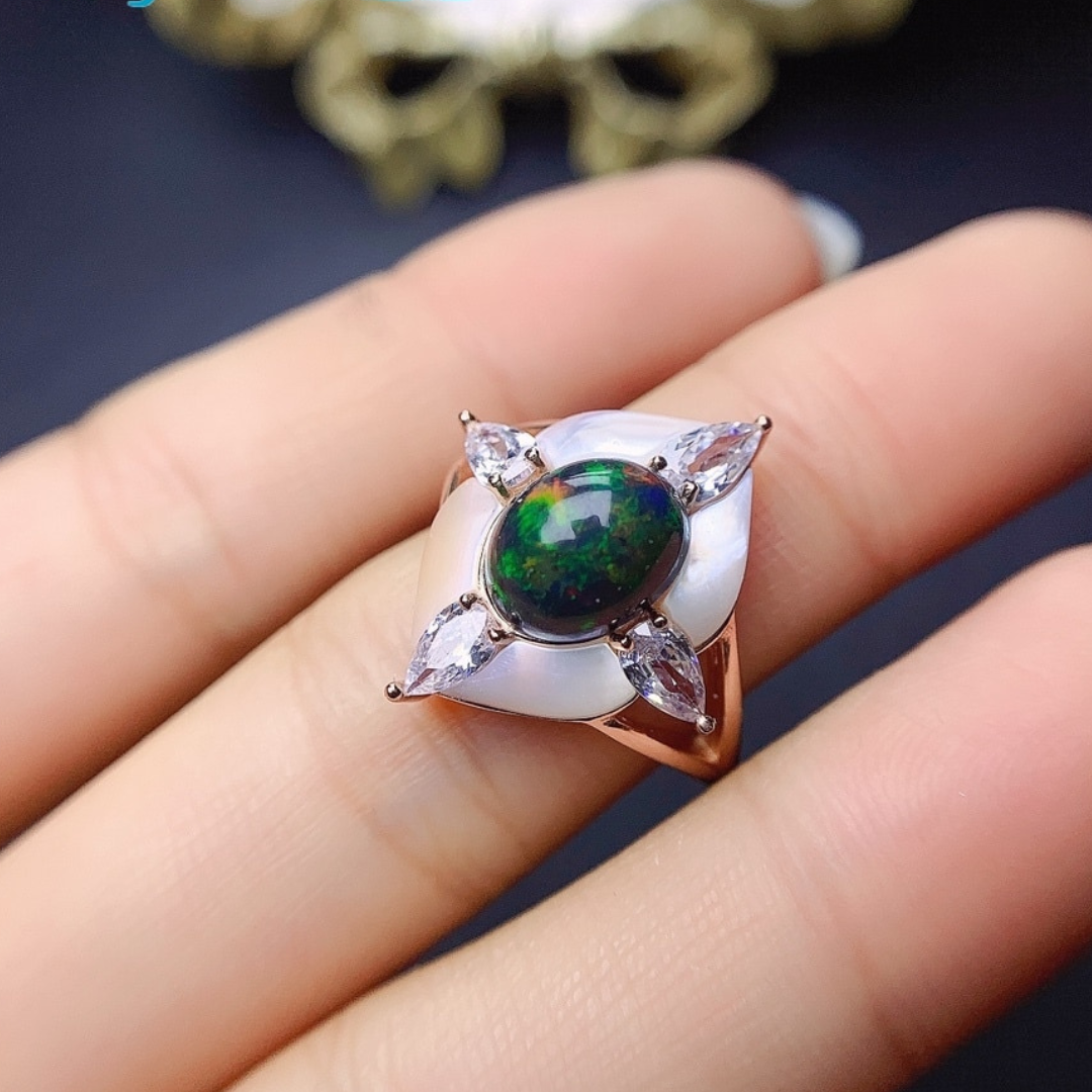 Frendorf | 925 Sterling Silver Opal Pfau Ring
