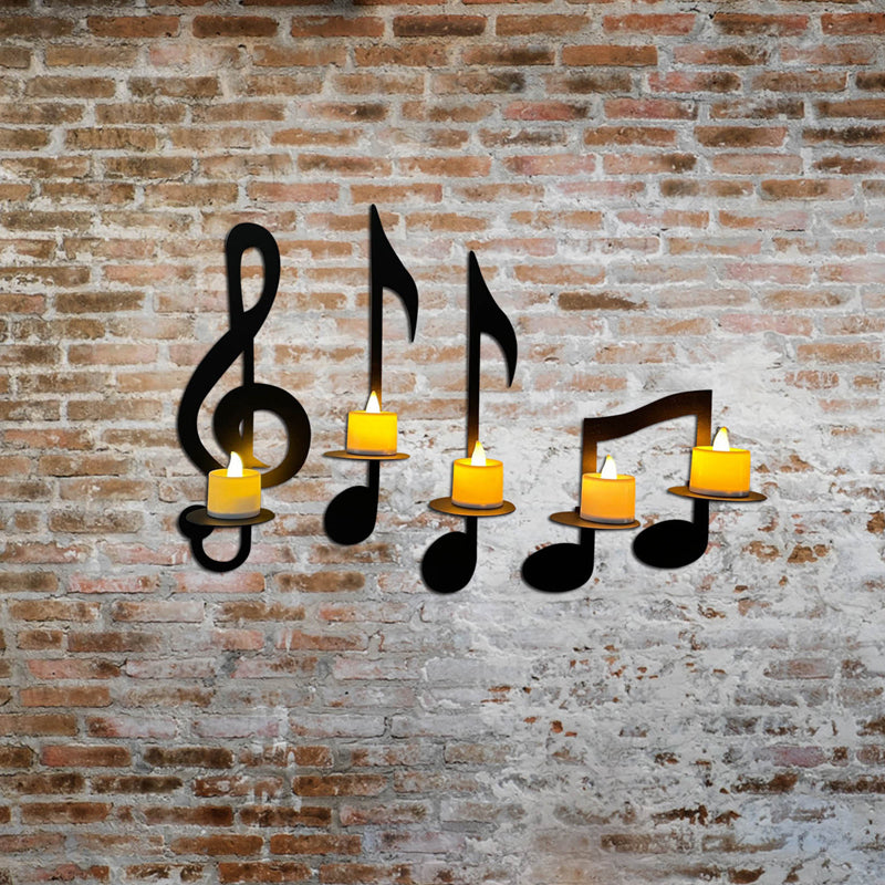 Schwarze Musiknoten Wandlampe