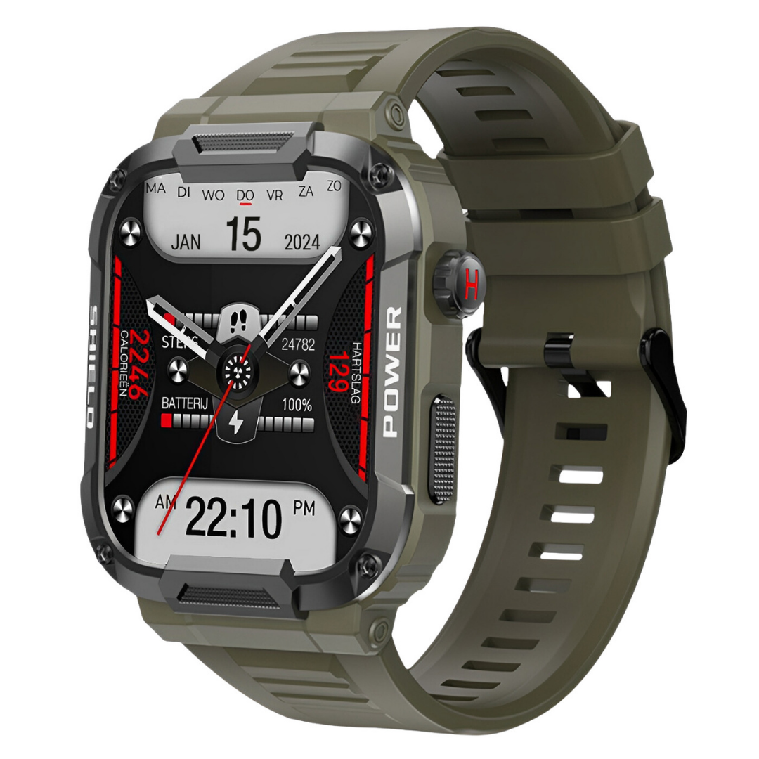 Frendorf | IronPulse X1 Robuste Smartwatch – Stoßfest, Wasserfest & Gesundheitsmonitor