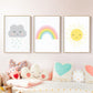 Moderne Cartoon Regenbogen - Leinwand Wand Kunst Gemälde