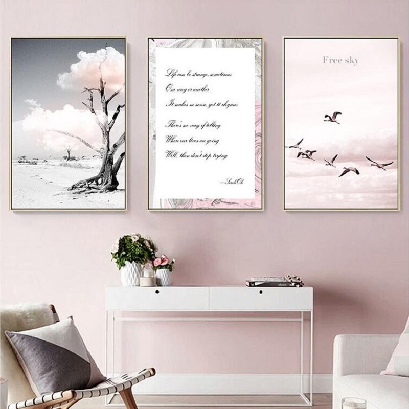 Pink Seascape Bus Healing Girl - Leinwand Wandkunst Malerei