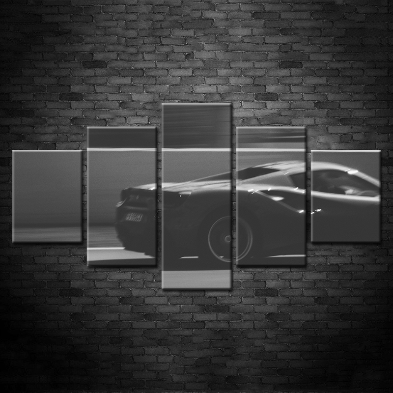 Pieces - Blurry - Schwarz & Weiß Ca5 r - Leinwand Wandkunst Malerei